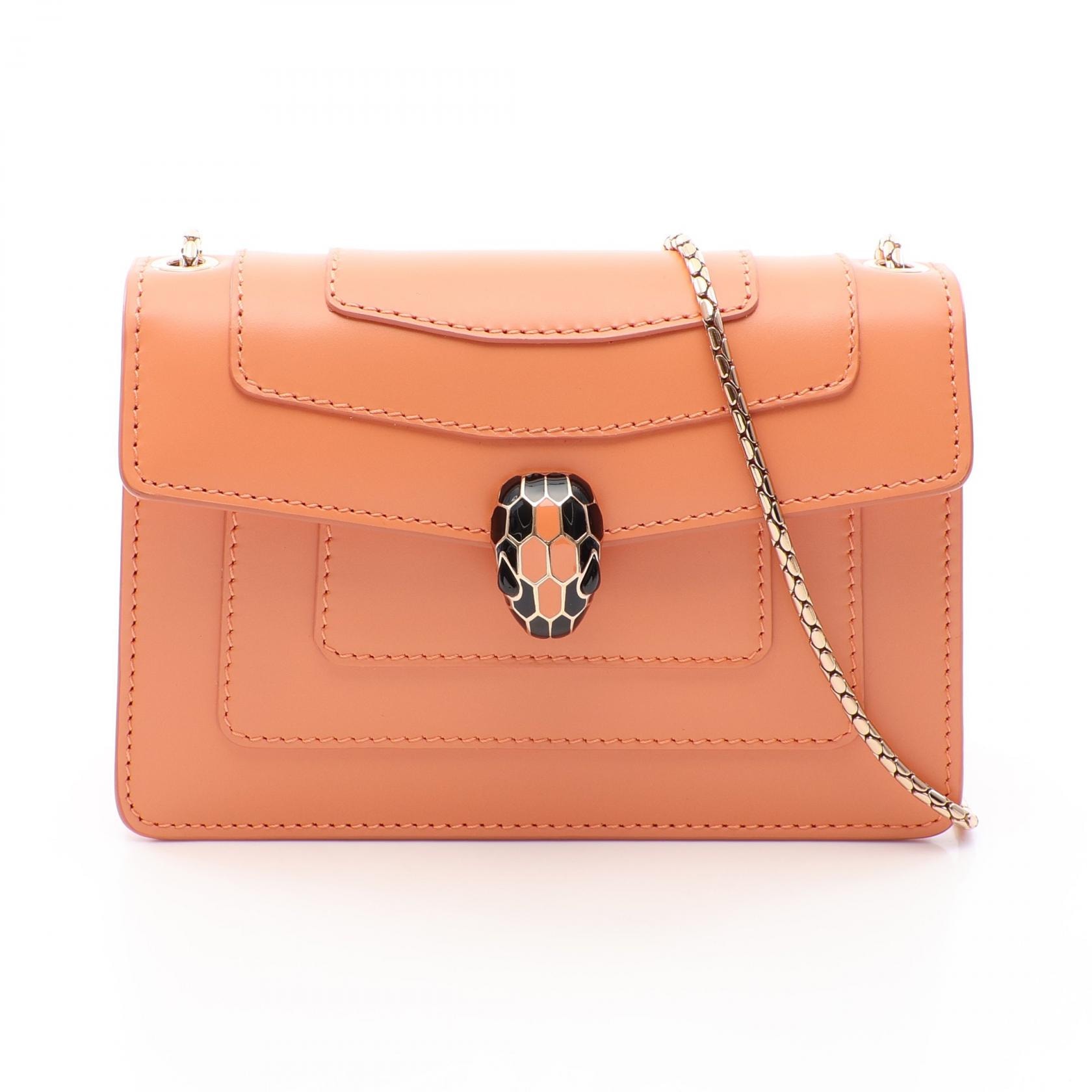 ブルガリ BVLGARI セルペンティ フォーエバー ショルダーバッグ バッグ レザー レディース オレンジ系 【中古】