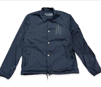 Chrome Hearts Riggins FBRC CH Plus Cross Button Nylon Coach Jacket "Black"