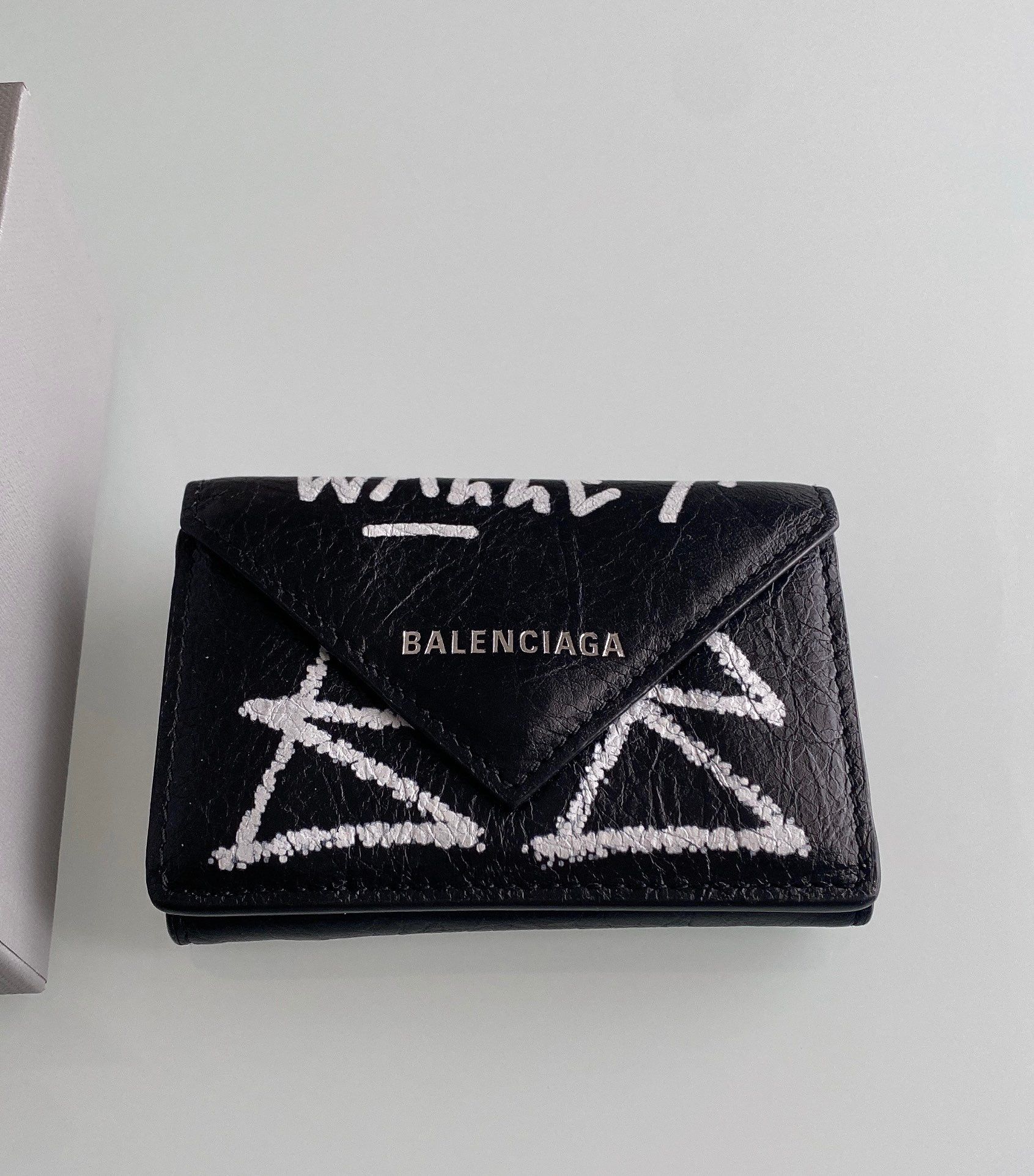 BALENCIAGA Papier Mini wallet Smooth Calfskin "Black"
