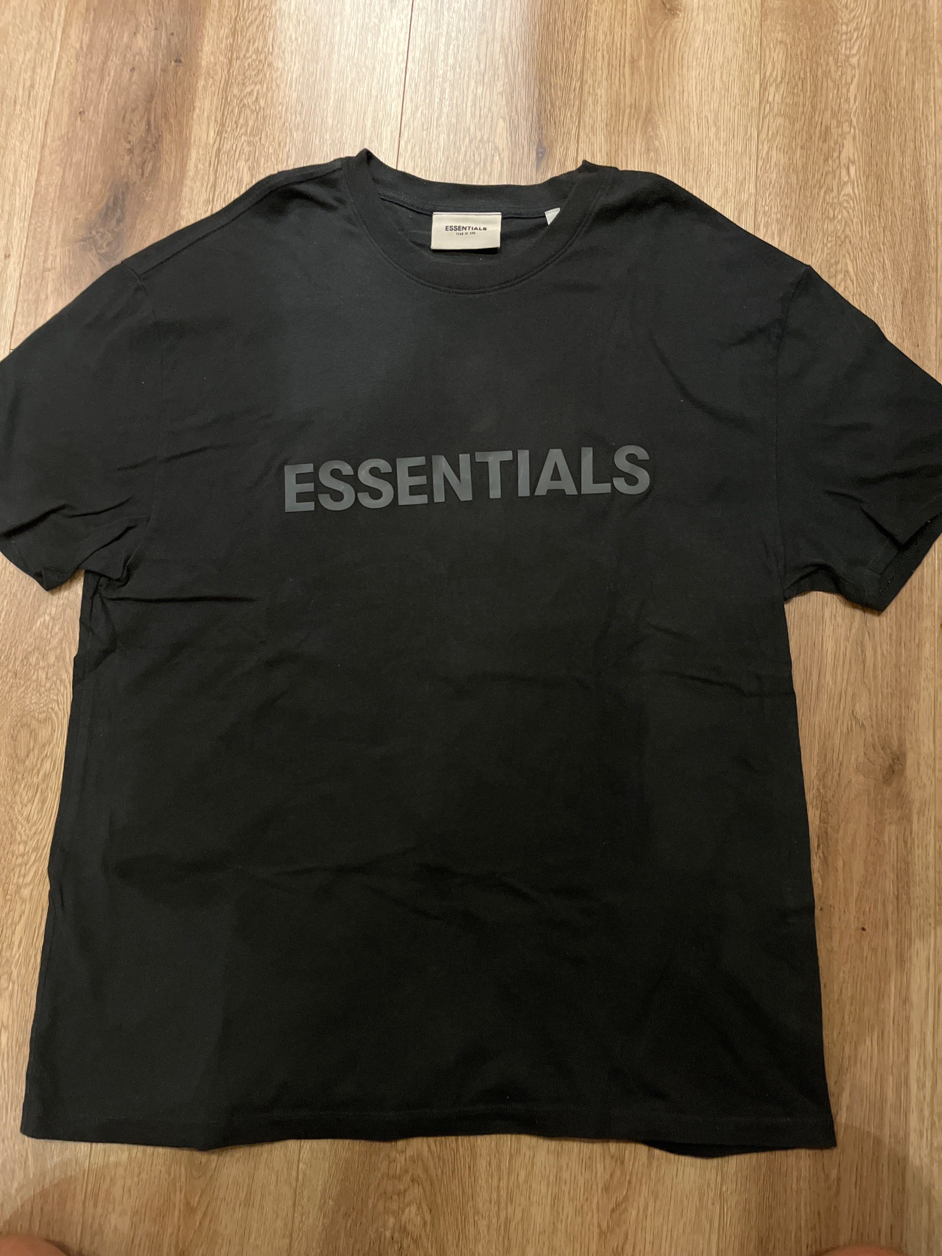 FEAR OF GOD ESSENTIALS 3D Silicon Applique Boxy T-Shirt "Washed Black"