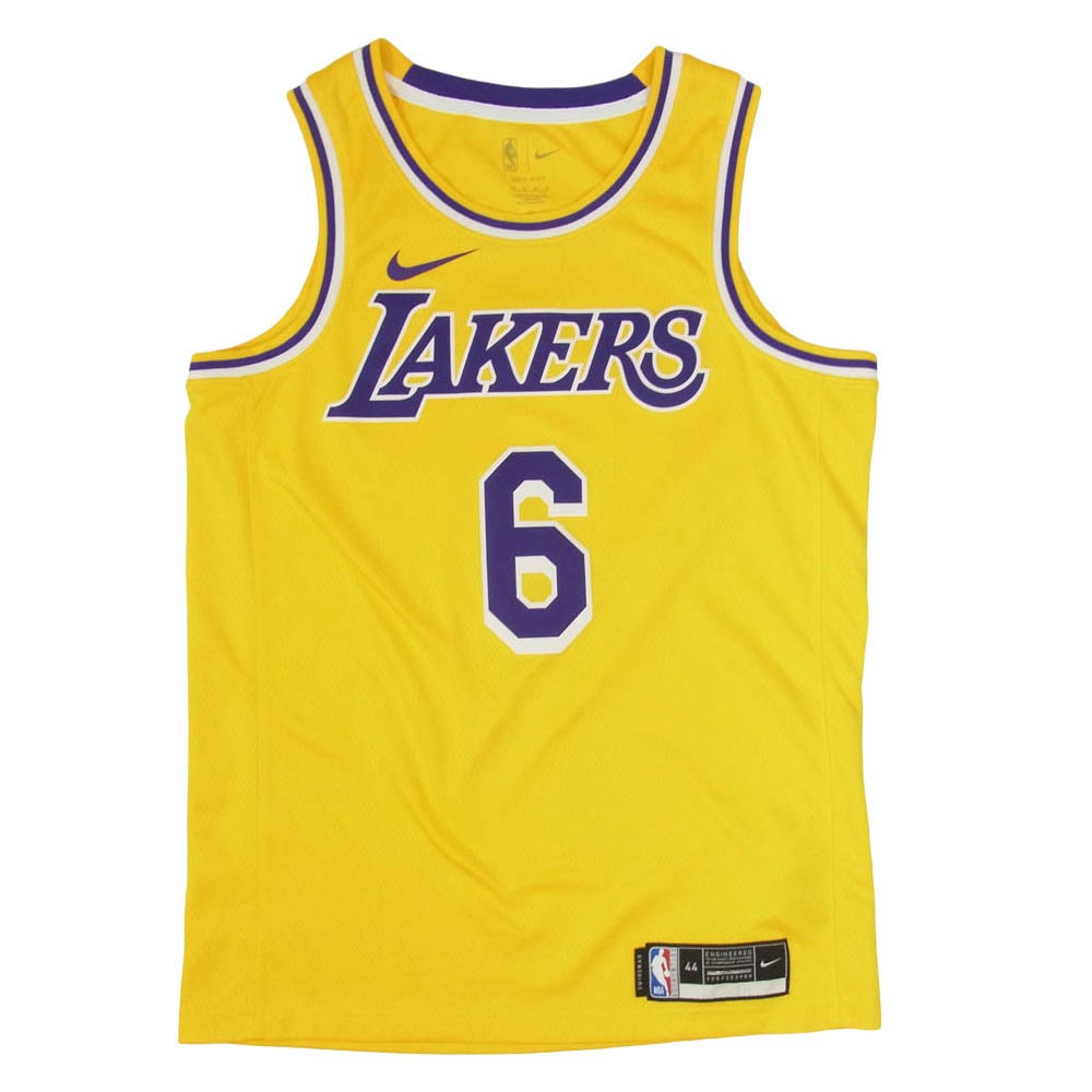 NIKE ナイキ CW3669-738 NBA LOS ANGELES LAKERS ロサンゼルス レイカーズ  メッシュ ゲームシャツ ユニフォーム トップス イエロー系 M【中古】