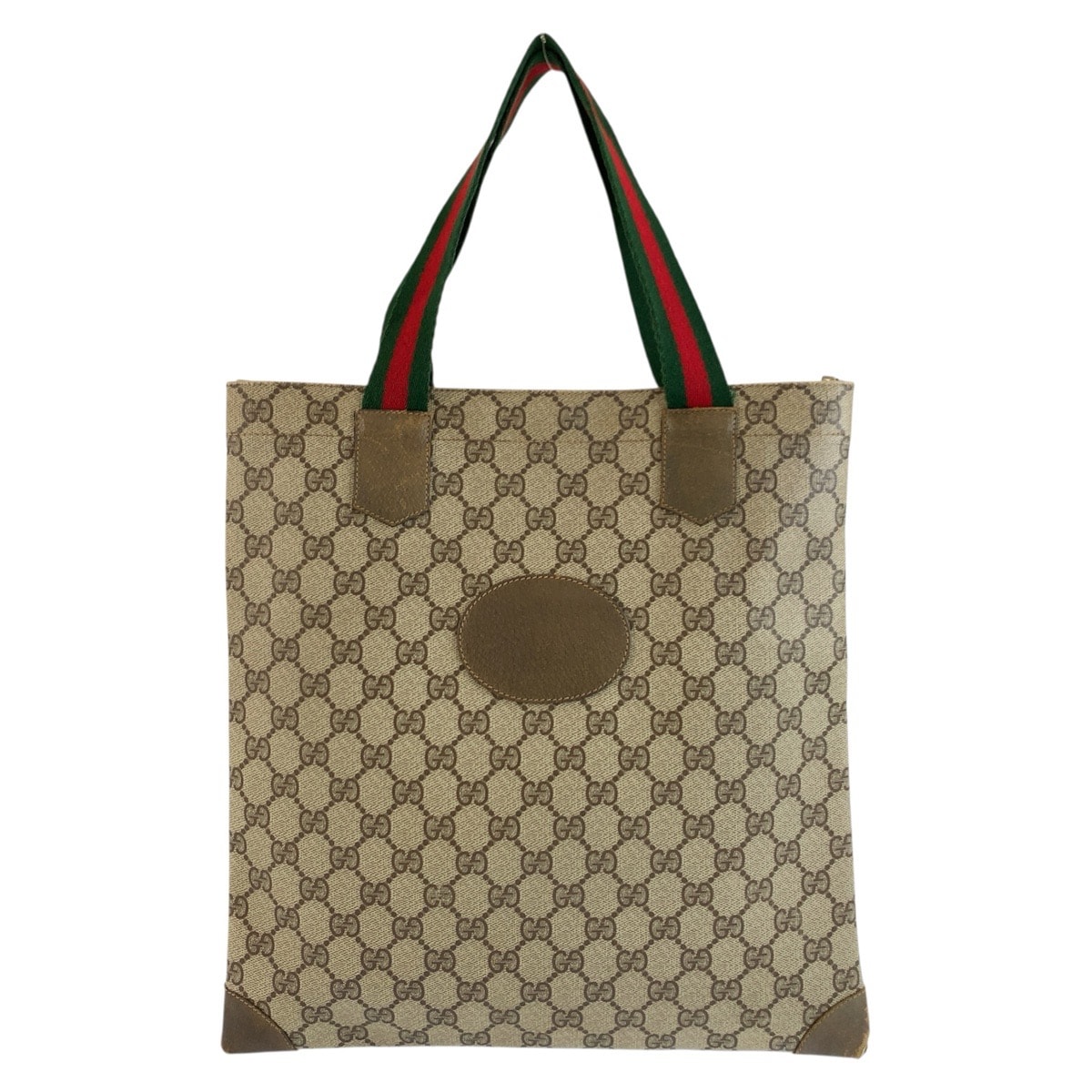 GUCCI グッチ ヴィンテージ シェリーライン ベージュ ブラウン GGスプリームキャンバス トートバッグ ハンドバッグ 604227 【中古】