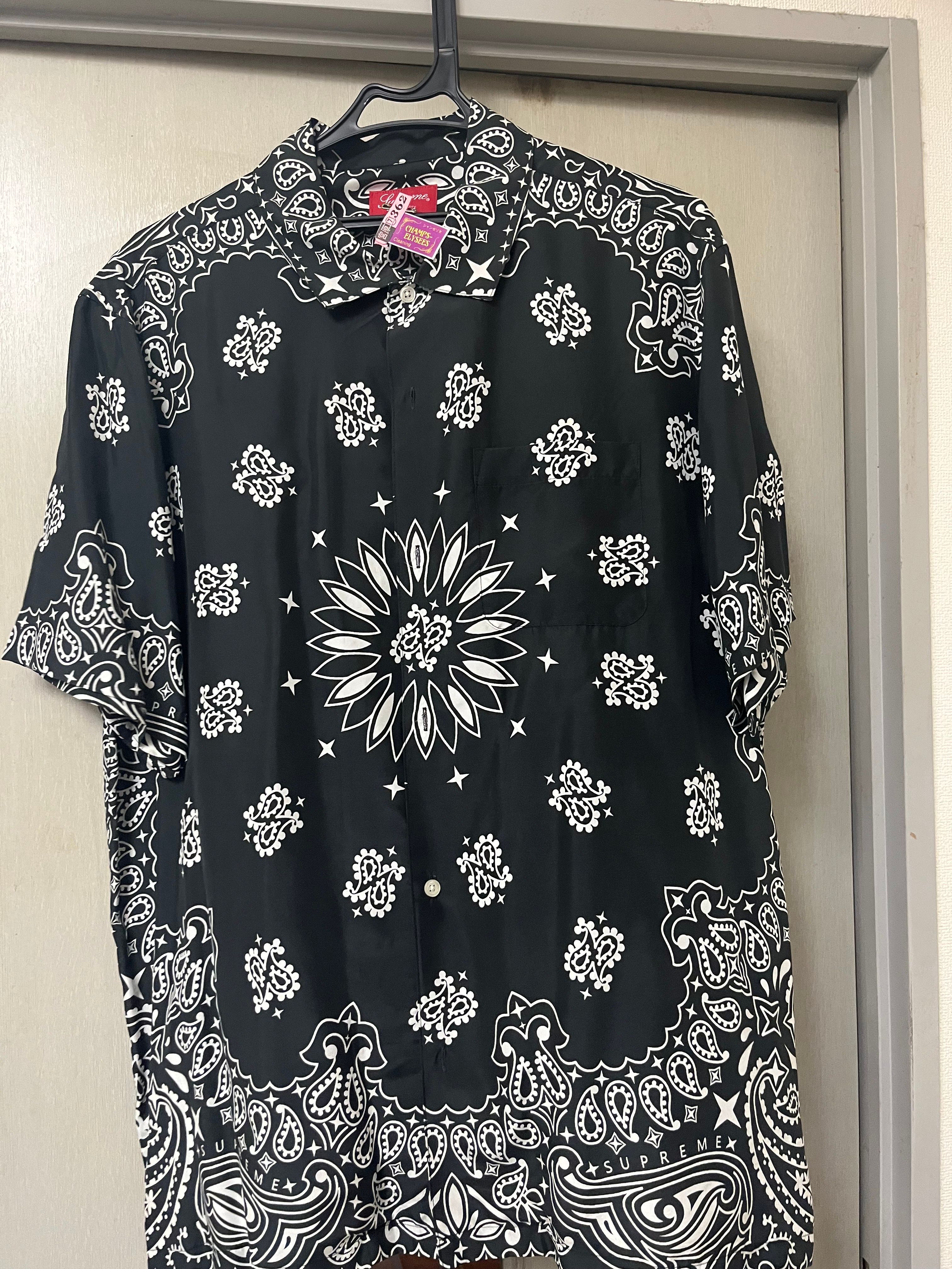 Supreme Bandana Silk S/S Shirt "Black"