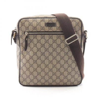 グッチ GUCCI GGスプリーム ショルダーバッグ バッグ PVCコーティングキャンバス レザー レディース ベージュ系 / ブラウン系 201448 【中古】