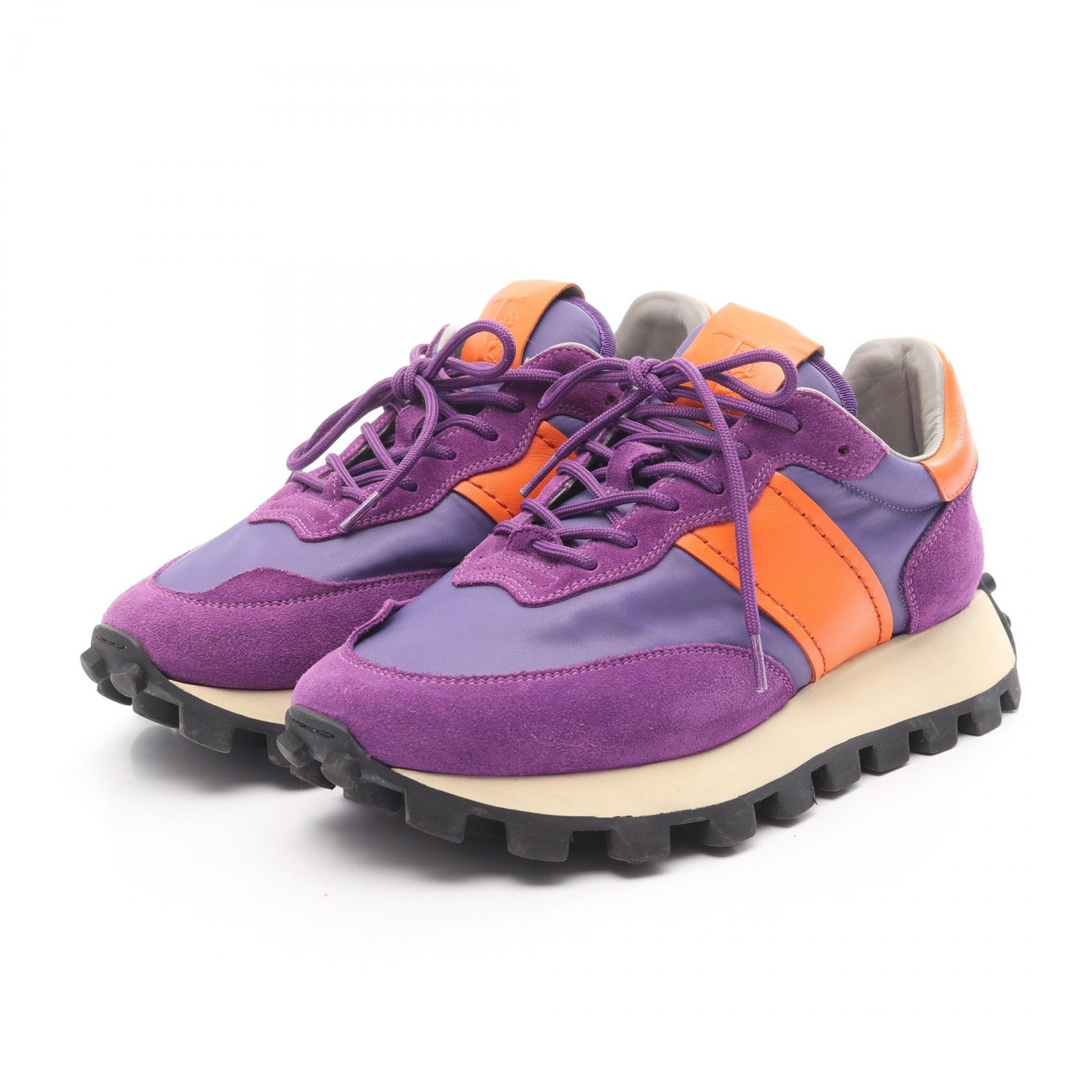 トッズ TOD'S スニーカー 靴 ナイロン スウェード レザー レディース パープル系 / オレンジ系 【中古】
