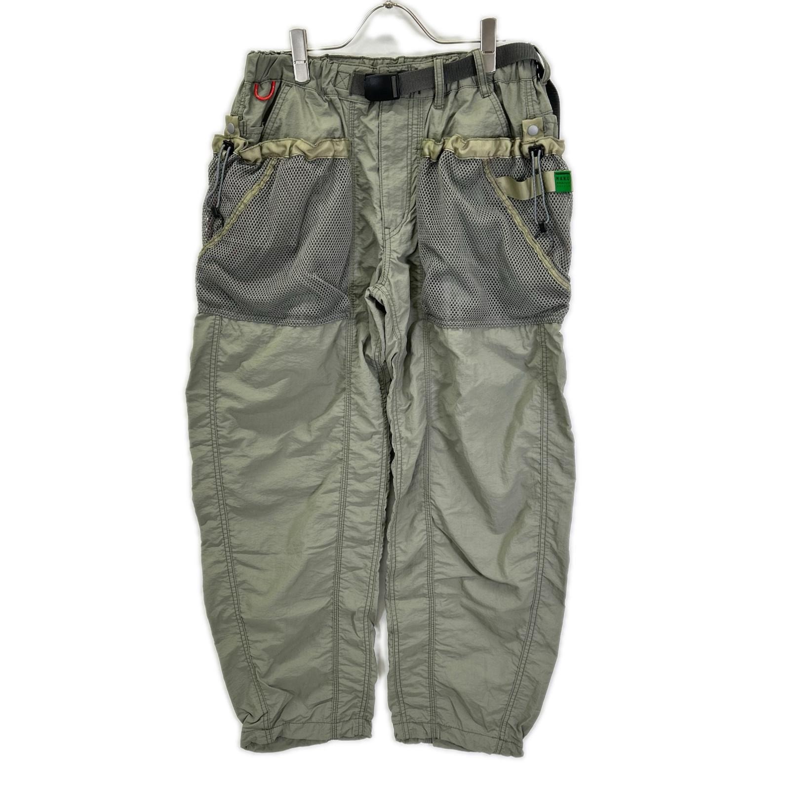 ナンガ 【×H.A.K.U】カーキ メッシュポケット BIKU TROUSERS S