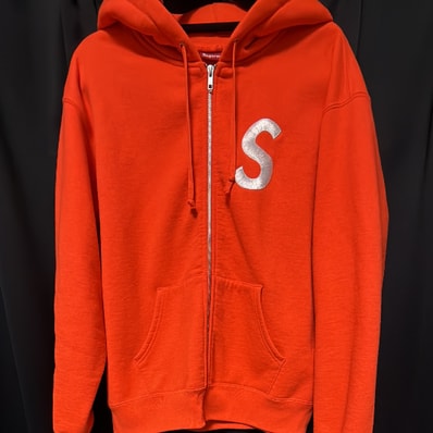 Supreme S Logo Zip Up Hooded Sweatshirt "Bright Orange"