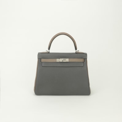 エルメス HERMES ケリー28 PSO パーソナルオーダー スペシャルオーダー バイカラー バッグ トートバッグ ショルダーバッグ トゴ エタン Etain エトゥープ Etoupe グレー Gray マットシルバー金具