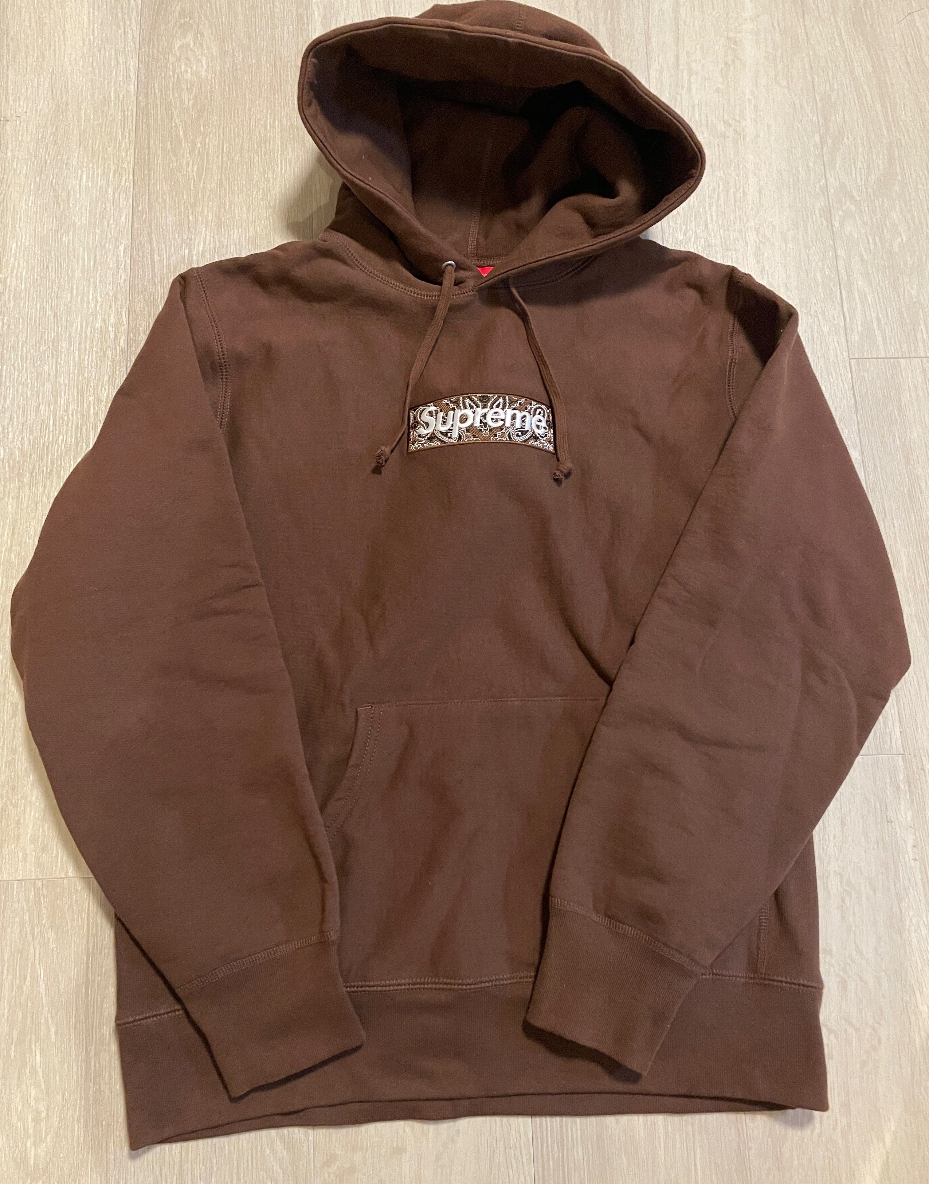 Supreme Bandana Box Logo Hooded Sweatshirt "Brown"