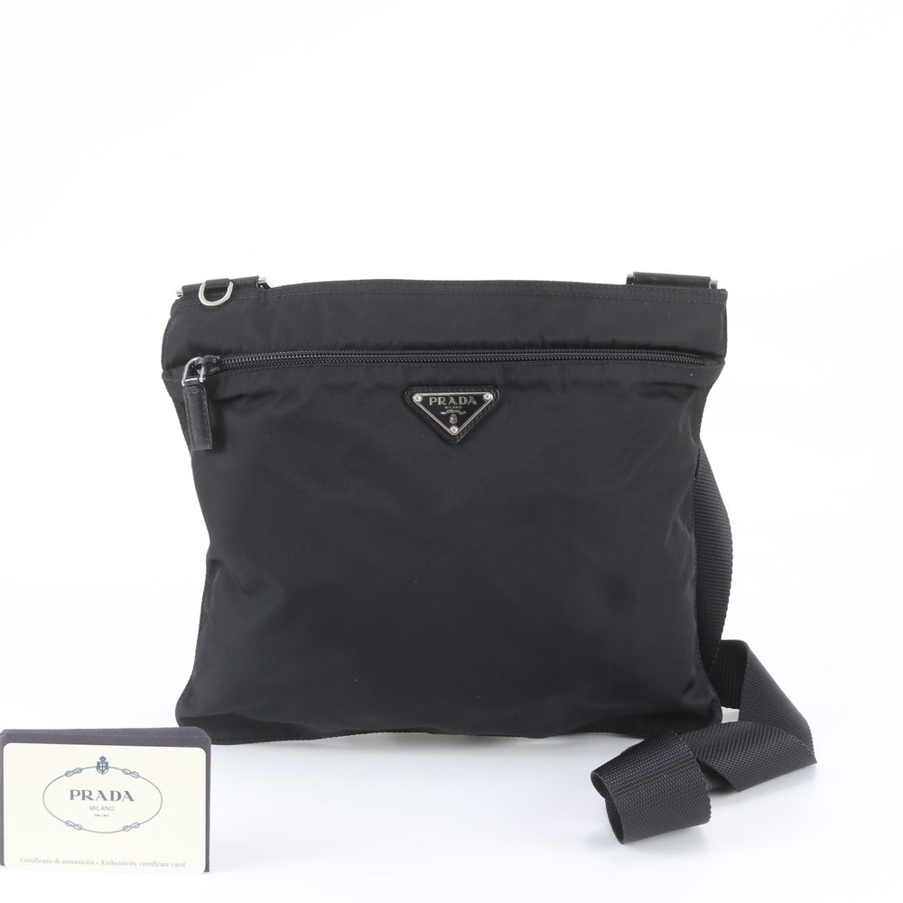■極美品 プラダ テスート ナイロントライアングルロゴ BT175Z