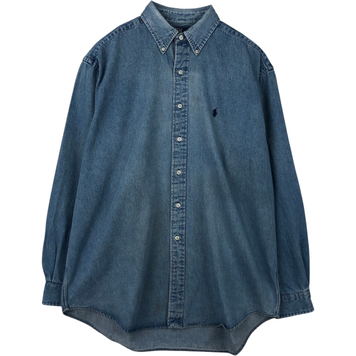古着 ラルフローレン Ralph Lauren POLO by Ralph Lauren BLAKE 長袖 ボタンダウンデニムシャツ メンズL相当/eaa668195