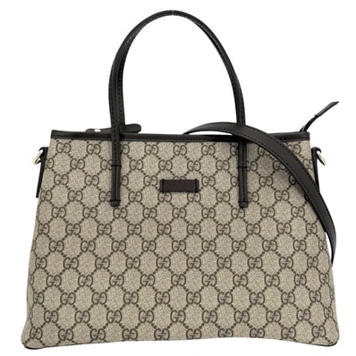 GUCCI グッチ 2WAY 斜め掛け ハンドバッグ トートバッグ ショルダーバッグ 353440 GGスプリームキャンバス レザー ブラウン 茶 ベージュ ゴールド金具 レディース 美品【中古品】