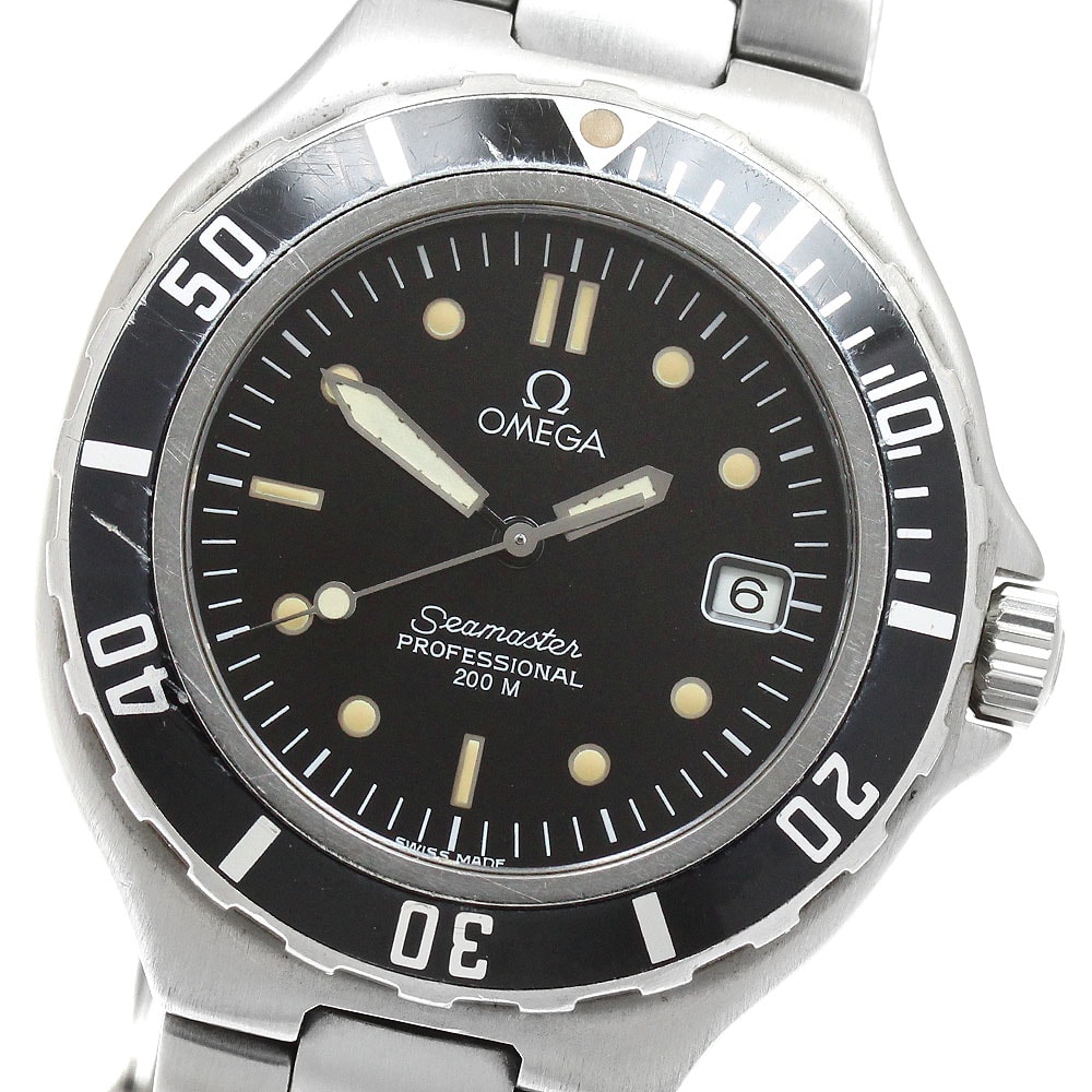 ★保 オメガ シーマスター200m デイト  クォーツ メンズ 【中古】