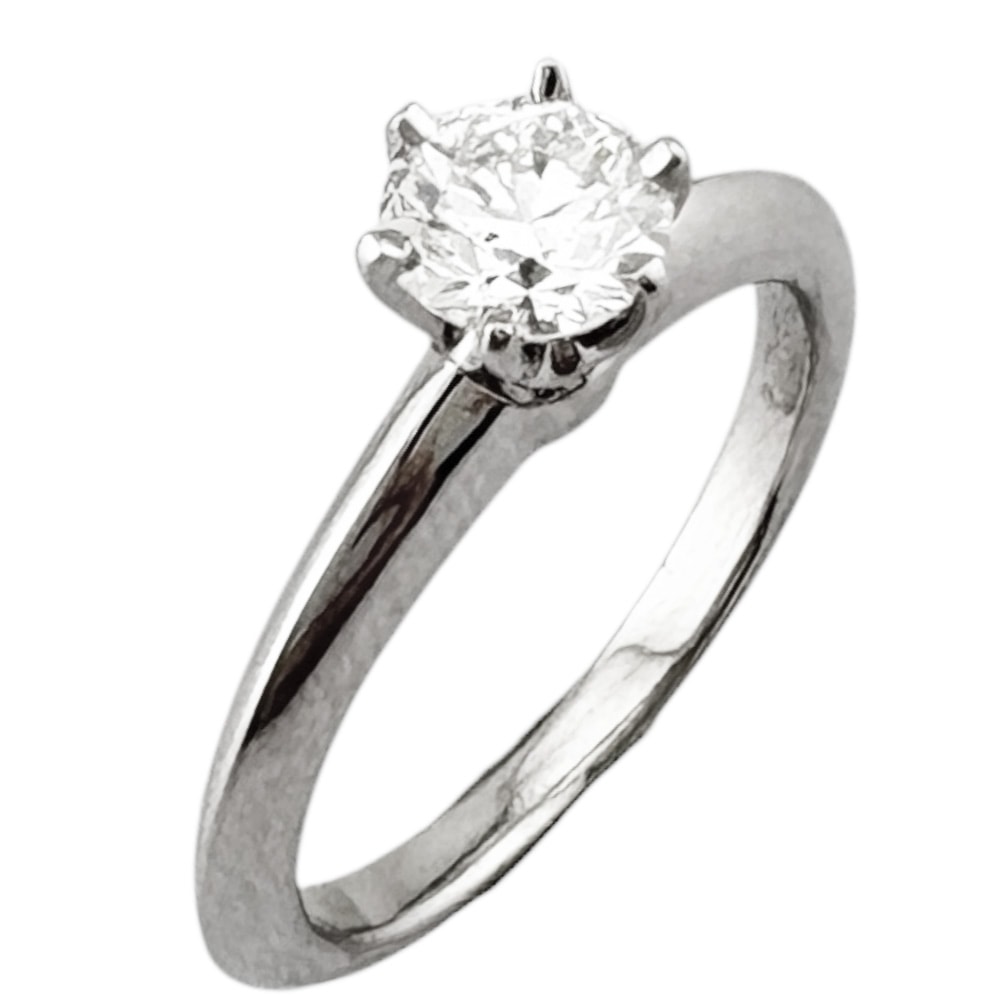 ティファニー ソリティア リング 指輪 6.5号 Pt950プラチナ ダイヤモンド レディース TIFFANY&Co.  中古