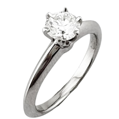 ティファニー ソリティア リング 指輪 6.5号 Pt950プラチナ ダイヤモンド レディース TIFFANY&Co. 中古