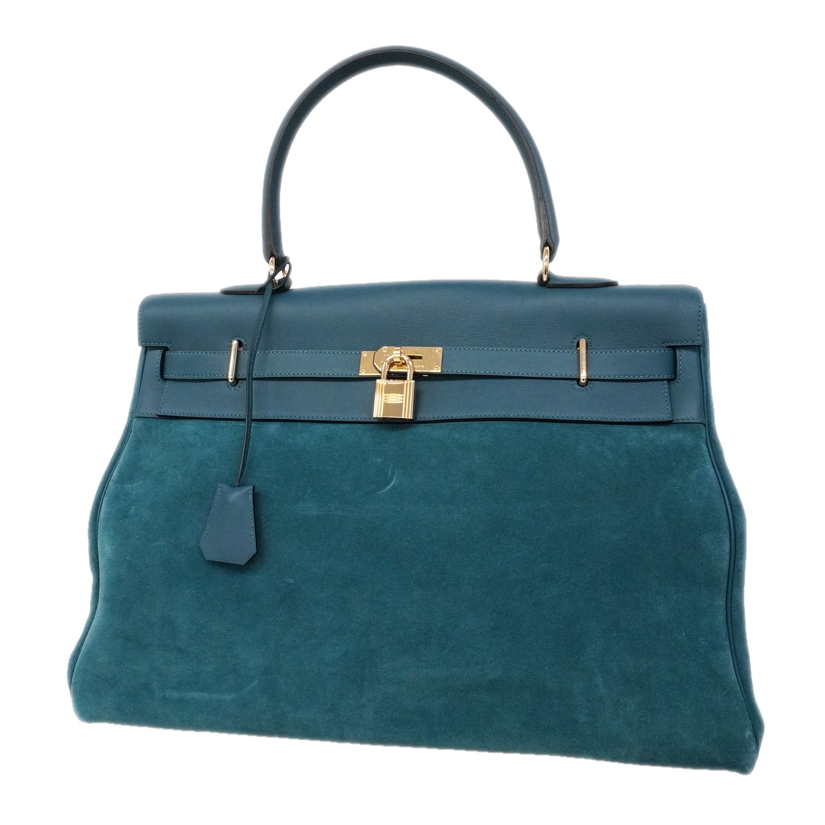 ★SALE【6hd3257-g】エルメス ハンドバッグ ケリーリラックス50 グリズリー ブルータラサ シャンパンゴールド金具 □Q刻印【中古】メンズ