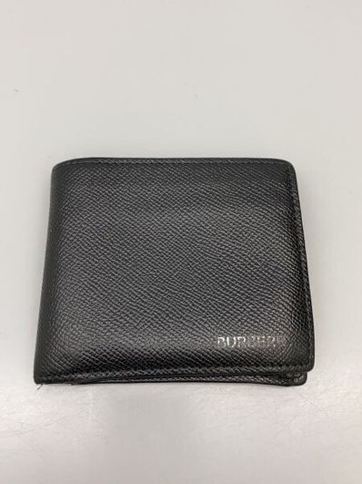 Burberry Grainy Leather International Bifold Coin Wallet "Black"