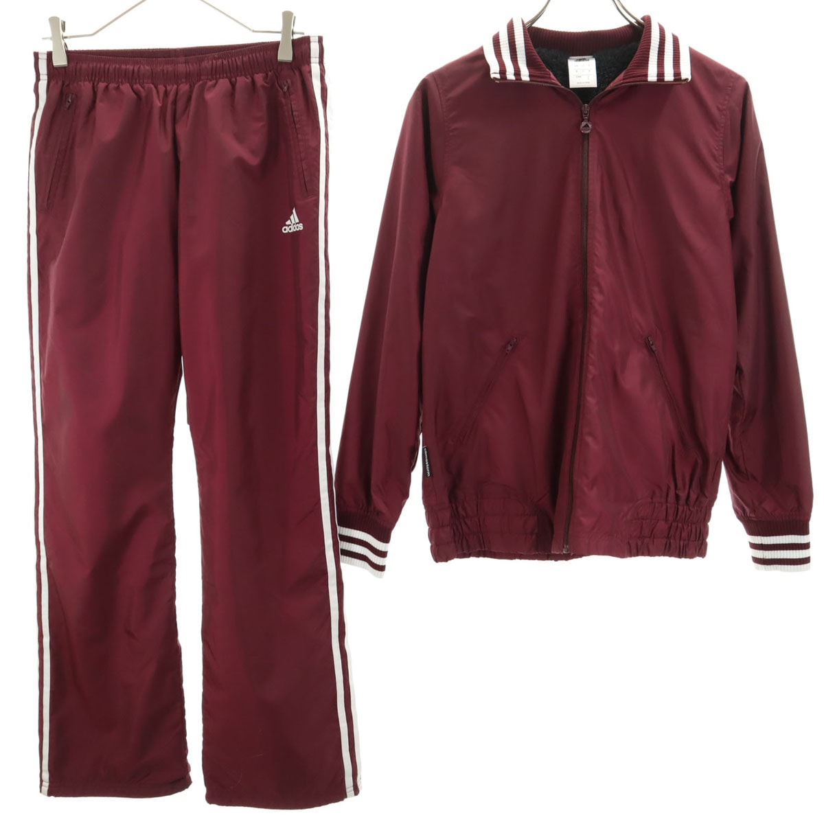 adidas アディダス トレーニングウェア 上下セットアップ L ワインレッド