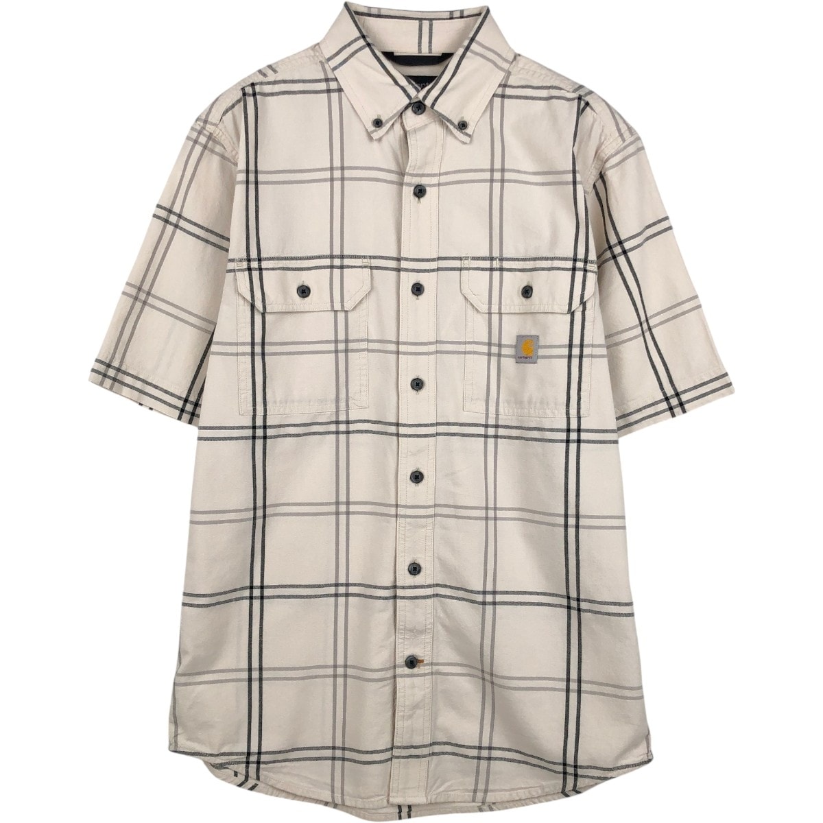古着 カーハート Carhartt Loose Fit チェック柄 半袖 ワークシャツ メンズS相当/eaa658063
