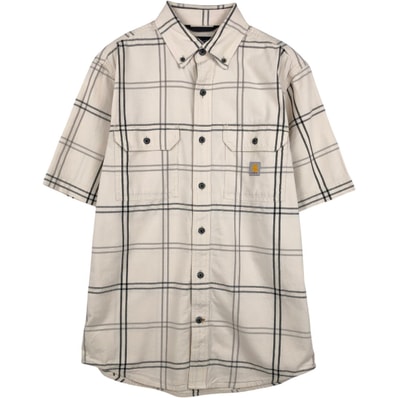 古着 カーハート Carhartt Loose Fit チェック柄 半袖 ワークシャツ メンズS相当/eaa658063