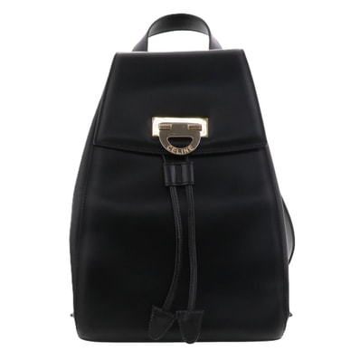 CELINE セリーヌ リュックサック ヴィンテージ リュック・デイパック レザー ブラック レディース【中古】