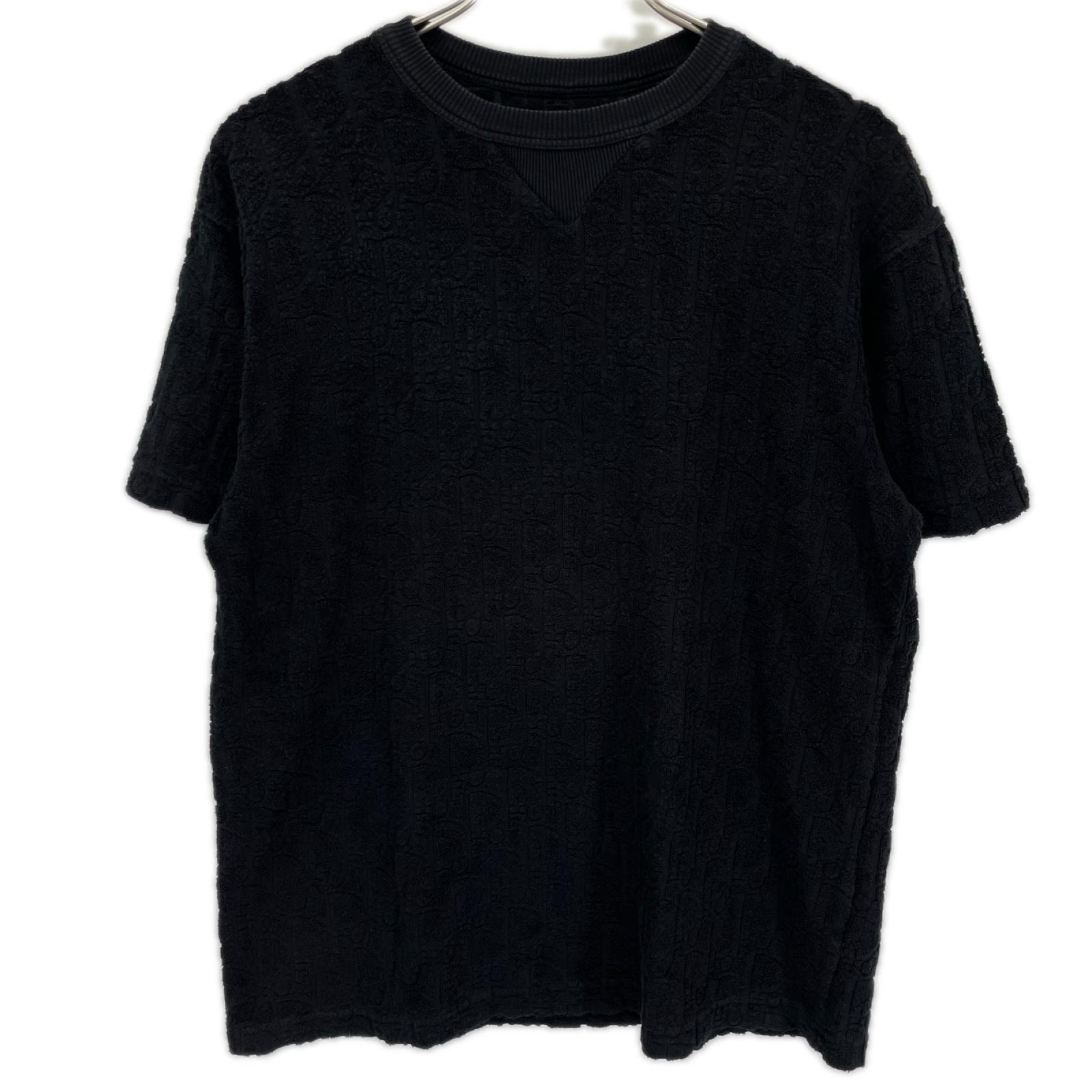 ディオールオム 113J692A0614 ブラック パイル オブリークTシャツ XS