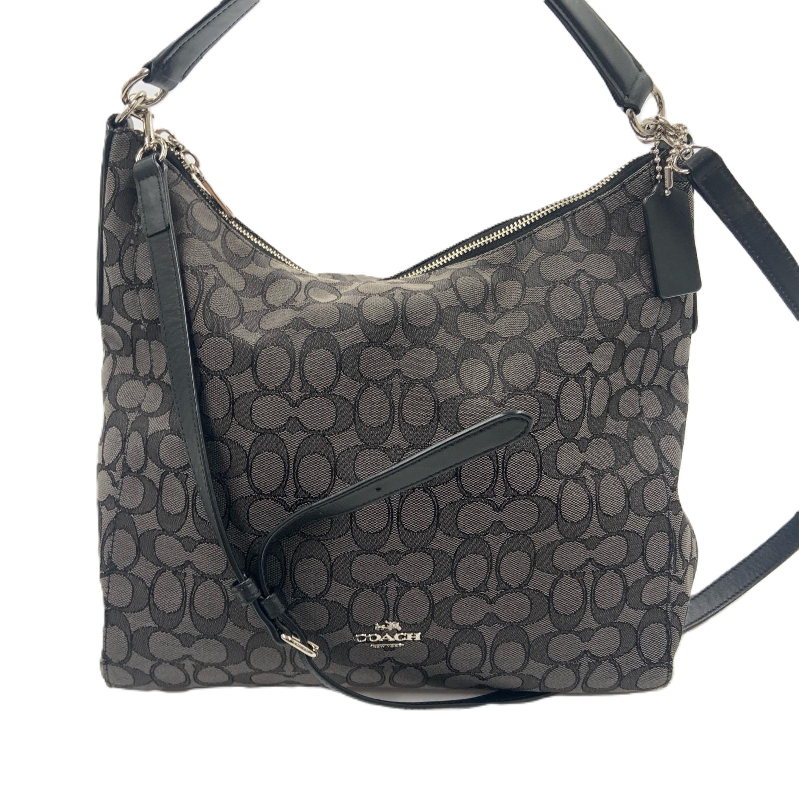 COACH コーチ シグネチャー 2way ショルダーバッグ 斜め掛け F55365 ブラック x グレー