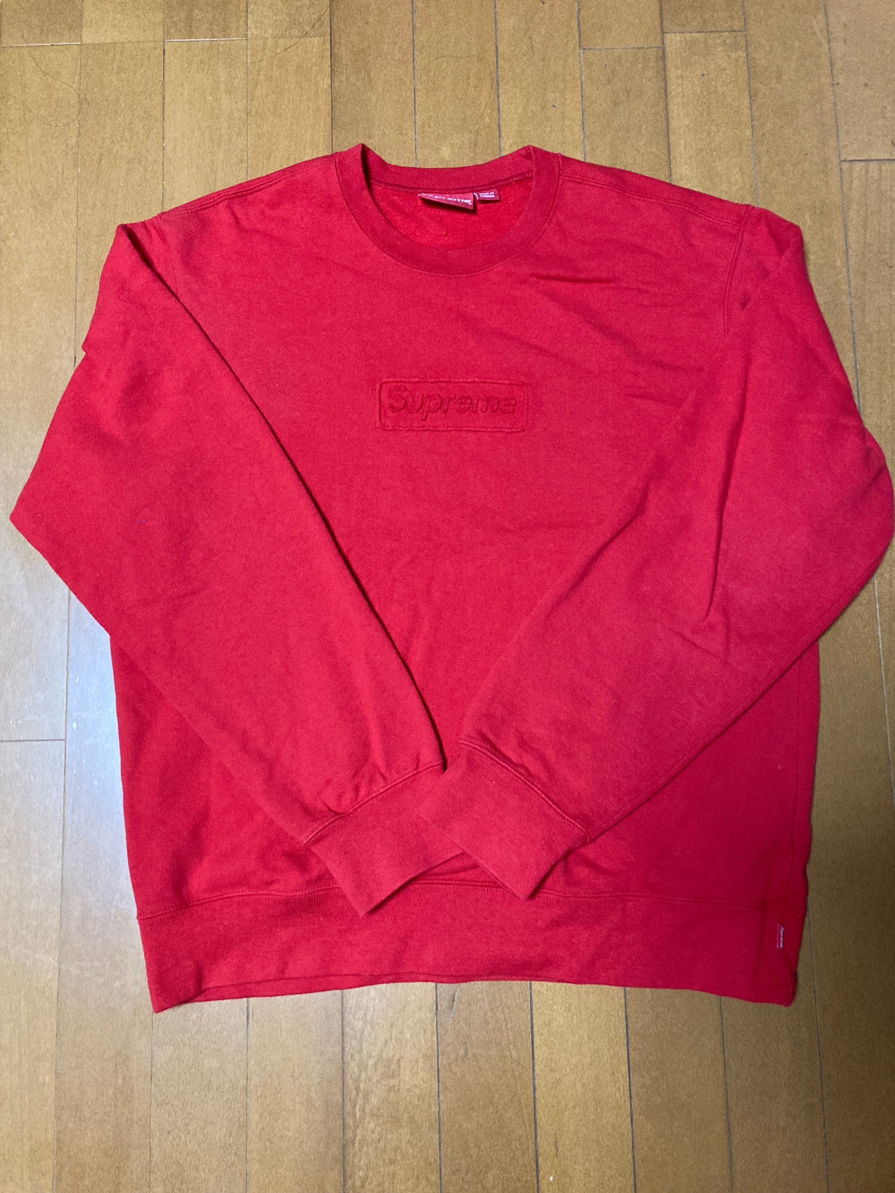 Supreme Cutout Logo Crewneck "Red"