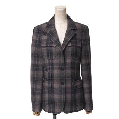 ■美品■MAX MARA マックスマーラ ジャケット サイズ42 シングルジャケット レザートリム ブランド古着【中古】20260409/RA8754