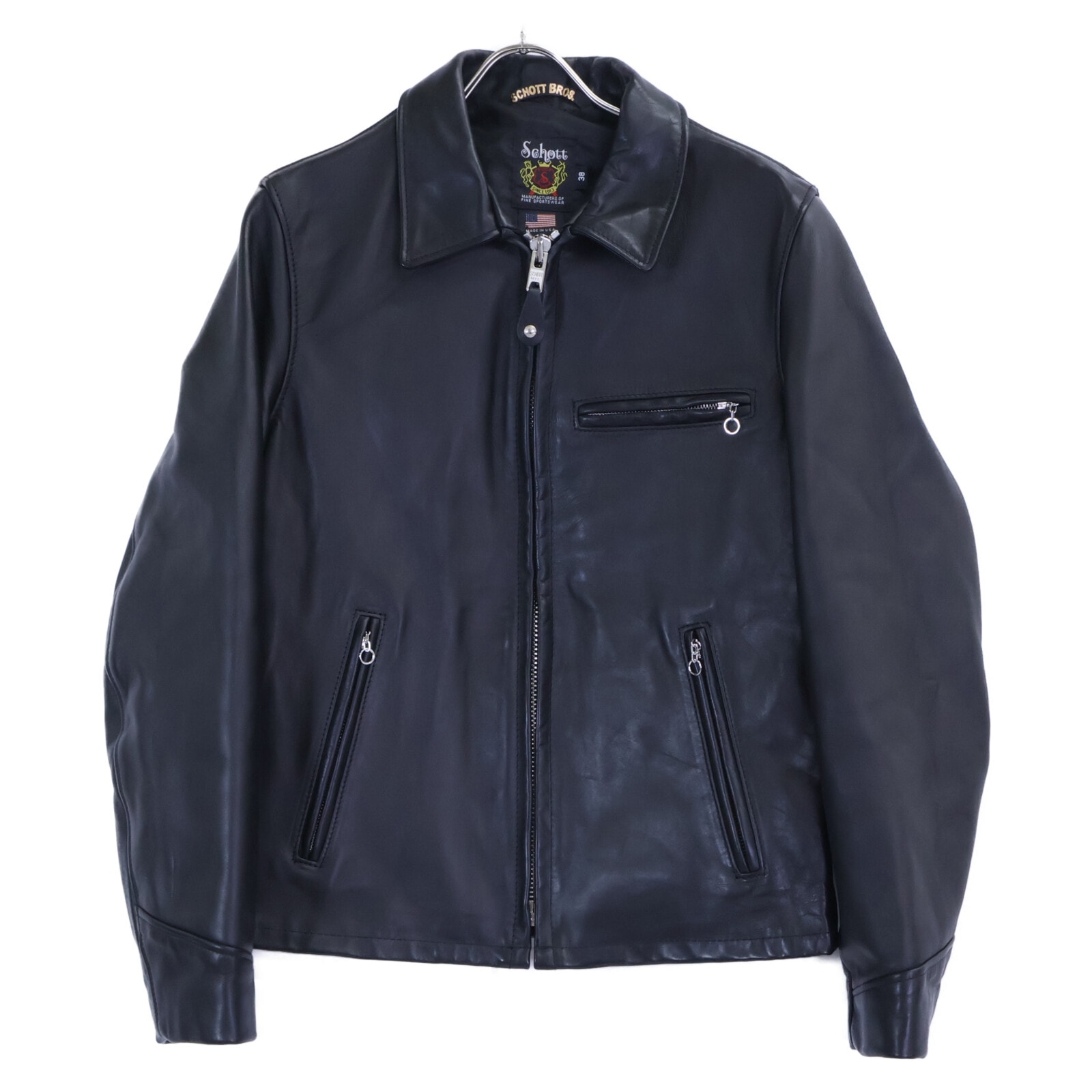 ショット 【美品】7823950086 103US カウハイド シングルライダースジャケット 38