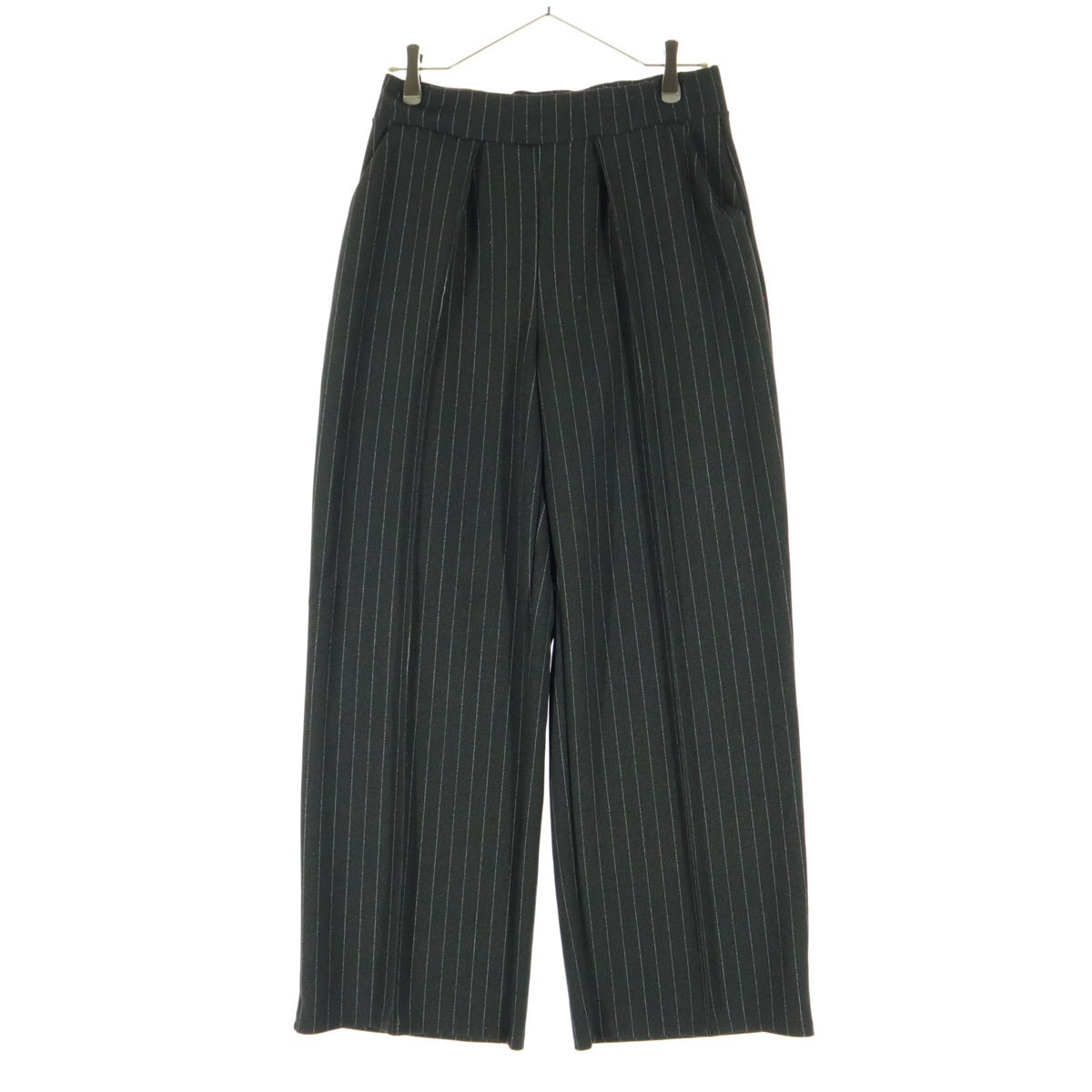 美品 H&M エイチアンドエム ストライプ柄 スラックスパンツ M ブラック