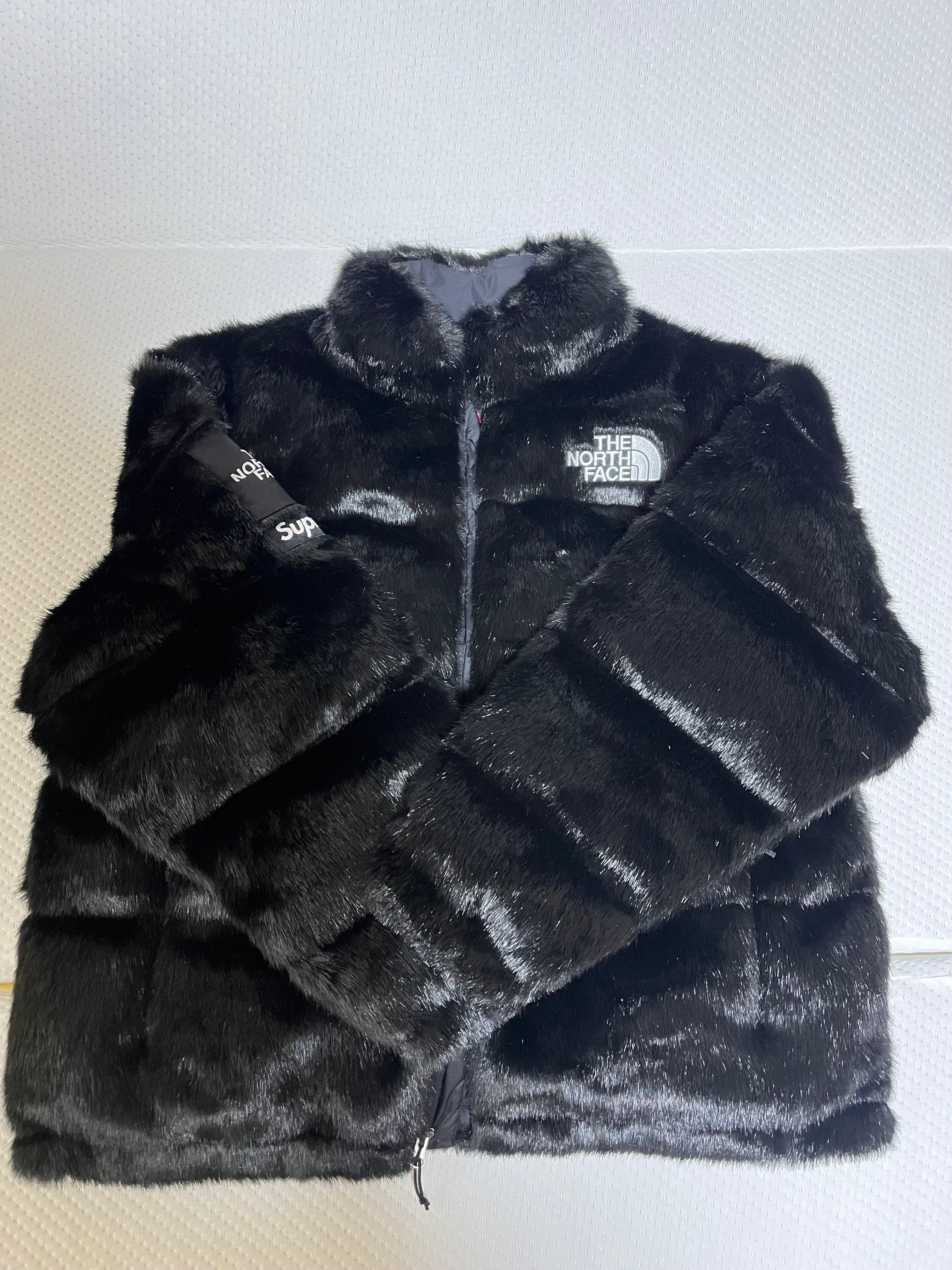 Supreme x The North Face Faux Fur Nuptse Jacket "Black"