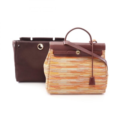 エルメス HERMES エールバッグPM 2WAY ハンドバッグ バッグ レザー ヴィブラート / ヴァッシュハンター ヴィブラート □F刻印(2002年製造) レディース ブラウン系 / マルチカラー 【中古】