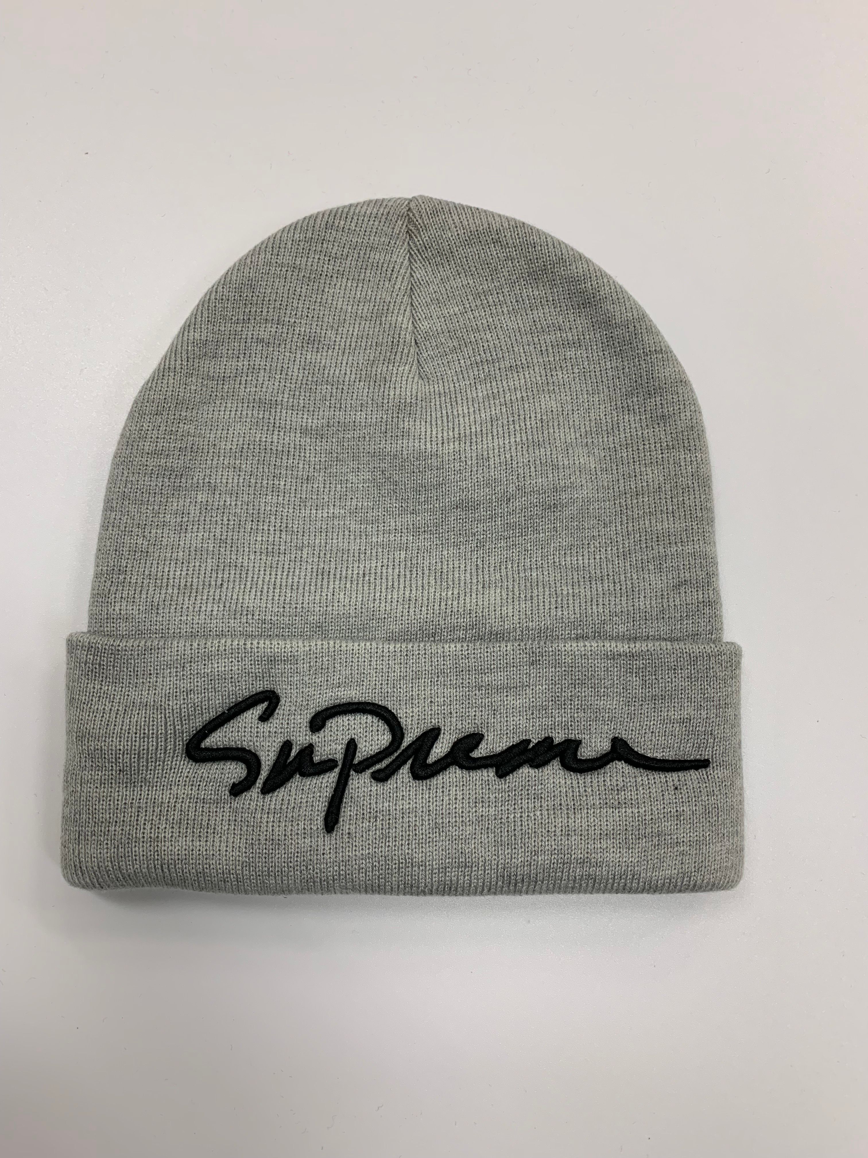 Supreme Classic Script Beanie  Grey