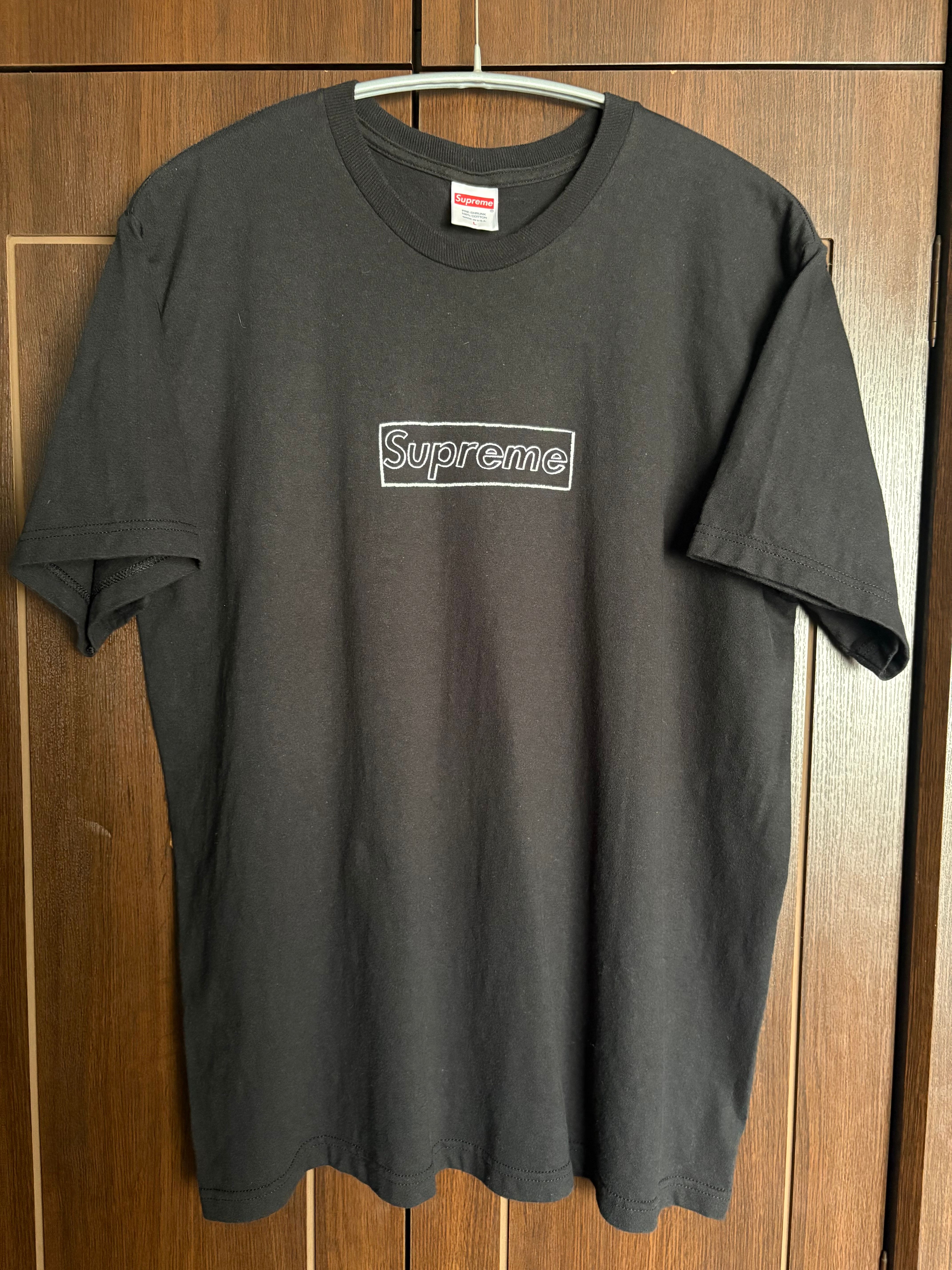 Supreme KAWS Chalk Logo Tee "Black"