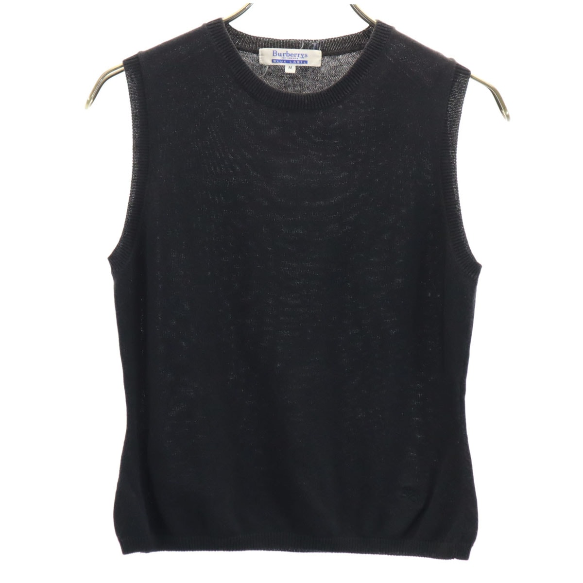 Burberrys Blue label バーバリーズブルーレーベル 90s オールド ニットベスト M ブラック 三陽商会