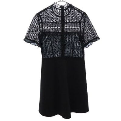 ZARA WOMAN ザラウーマン レース 半袖 ミニワンピース S ブラック