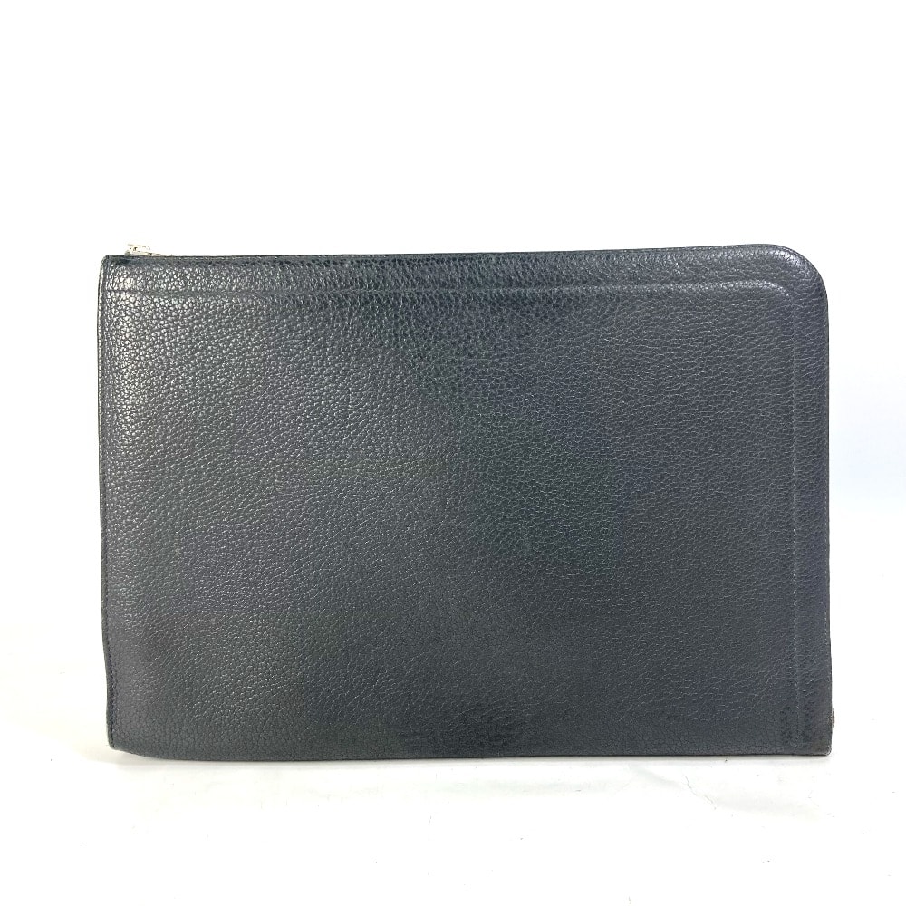エルメス HERMES ジップタブレット L字ファスナー パソコンケース カバン クラッチバッグ レザー 不鮮明刻 グレー