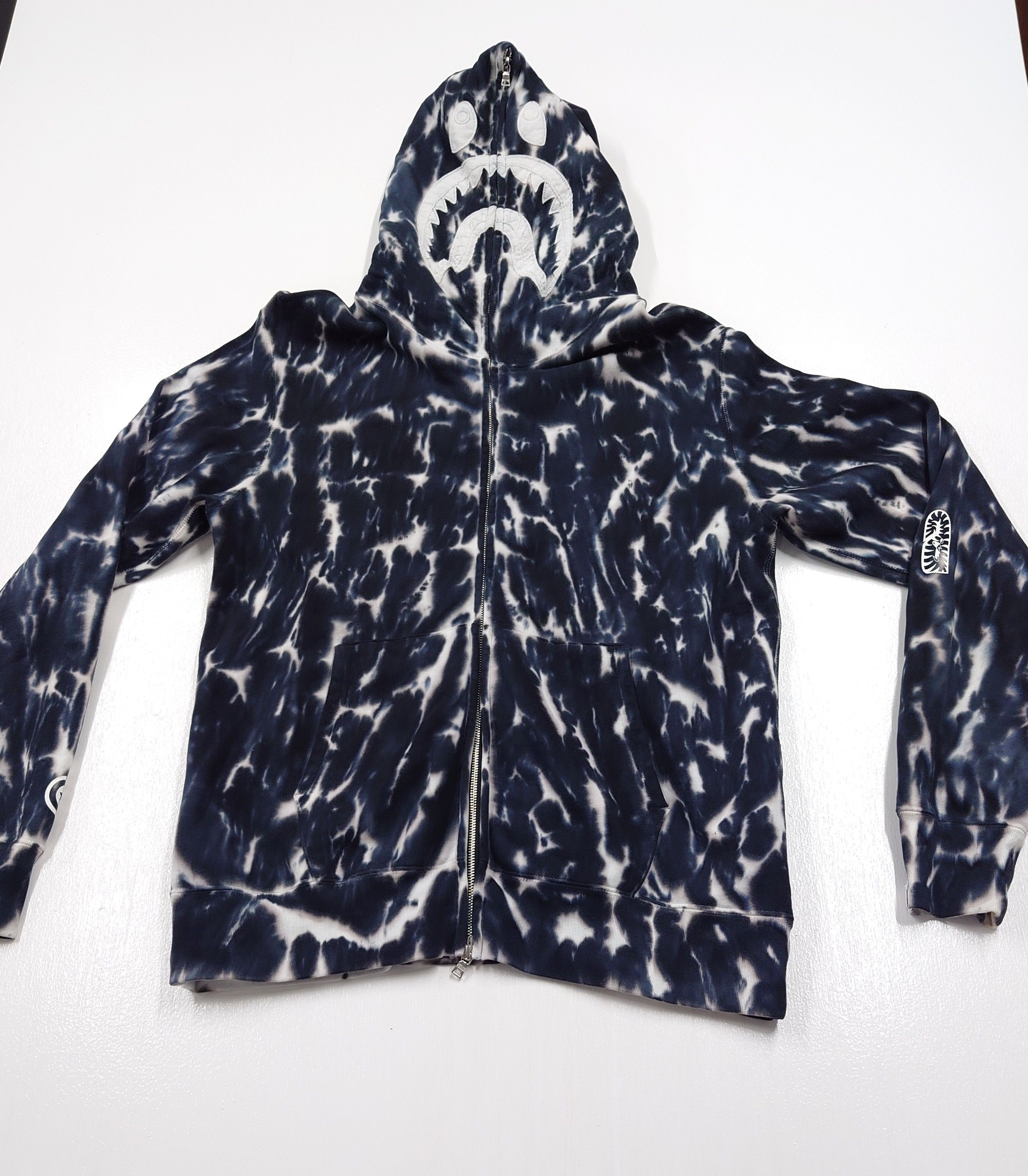 BAPE TIE DYE SHARK WIDE FULL ZIP HOODIE