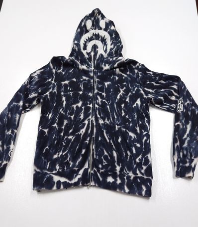 BAPE TIE DYE SHARK WIDE FULL ZIP HOODIE