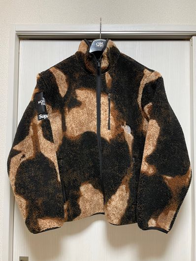 Supreme x The North Face Bleached Denim Print Fleece Jacket "Black"