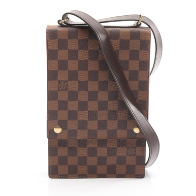 ルイ・ヴィトン LOUIS VUITTON ポートベロー ショルダーバッグ バッグ PVCコーティングキャンバス レザー ダミエ エベヌ レディース ブラウン系 N45271 【中古】