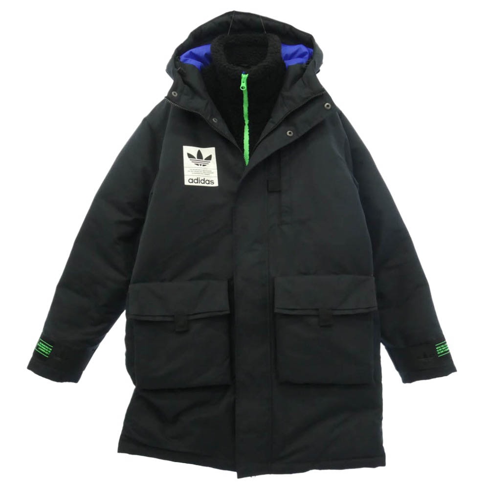 adidas アディダス H58062 2 IN 1LAYERED DOWN JACKET レイヤード ダウンジャケット フリース ベスト ブラック系 S【中古】
