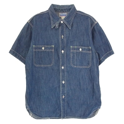 The REAL McCOY'S ザリアルマッコイズ 半袖シャツ デニム 半袖 ワーク シャツ インディゴブルー系 15【中古】