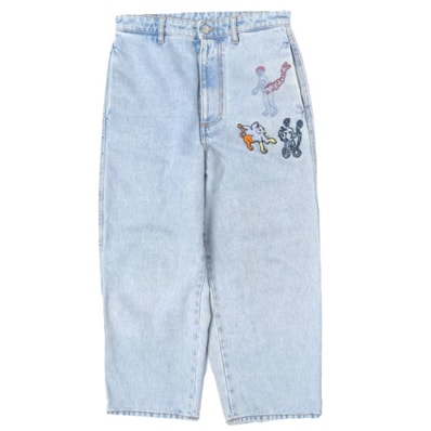 MARNI マルニ 23SS イタリア製 刺繍 ボーイフレンドデニムパンツ Embroidered Denim PAJDV05MS0 USCU83 38 Indigo 定価121,000円 ジップフライ ジーンズ ボトムス g27448