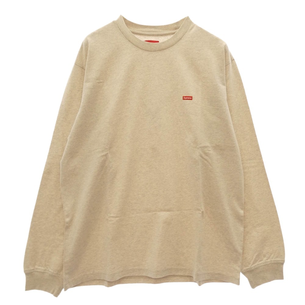 Supreme シュプリーム カットソー 23SS Small Box L/S Tee スモールボックス ロングスリーブ 長袖 Tシャツ カットソー オートミール オフホワイト系 M【極上美品】【中古】