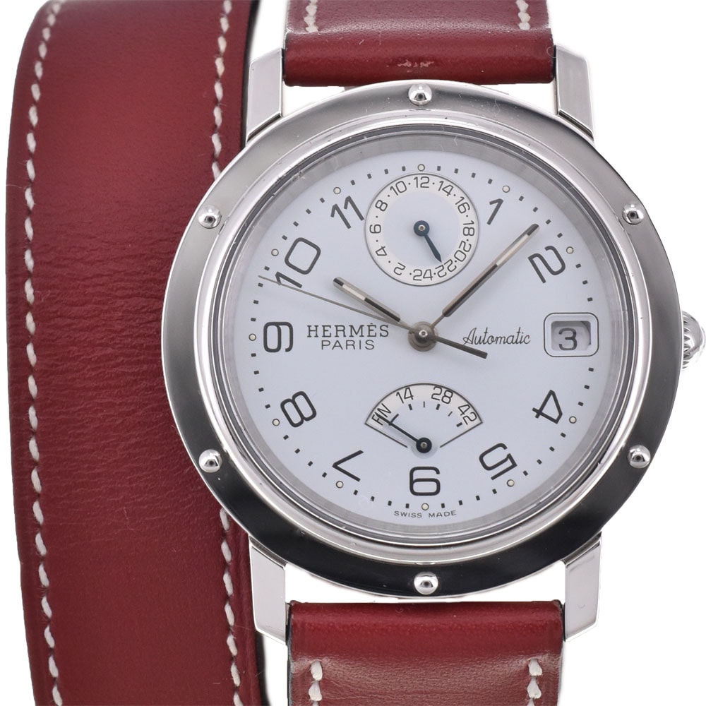 エルメス HERMES CL5.710 クリッパー GMT G刻印 ドゥブルトゥール 自動巻き メンズ 美品 H#144923