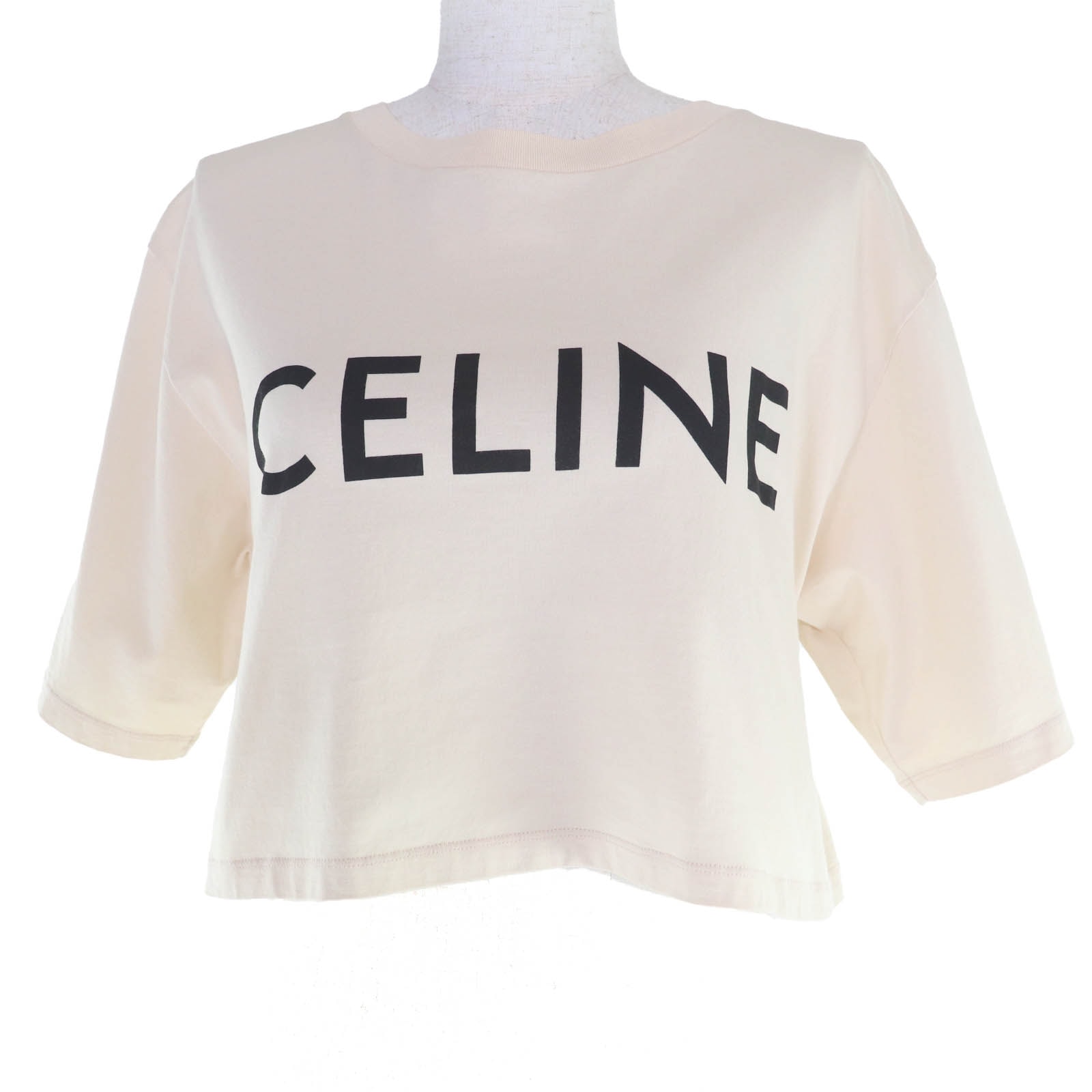 美品 セリーヌ 半袖Tシャツ ベージュ レディース XS 2X761671Q