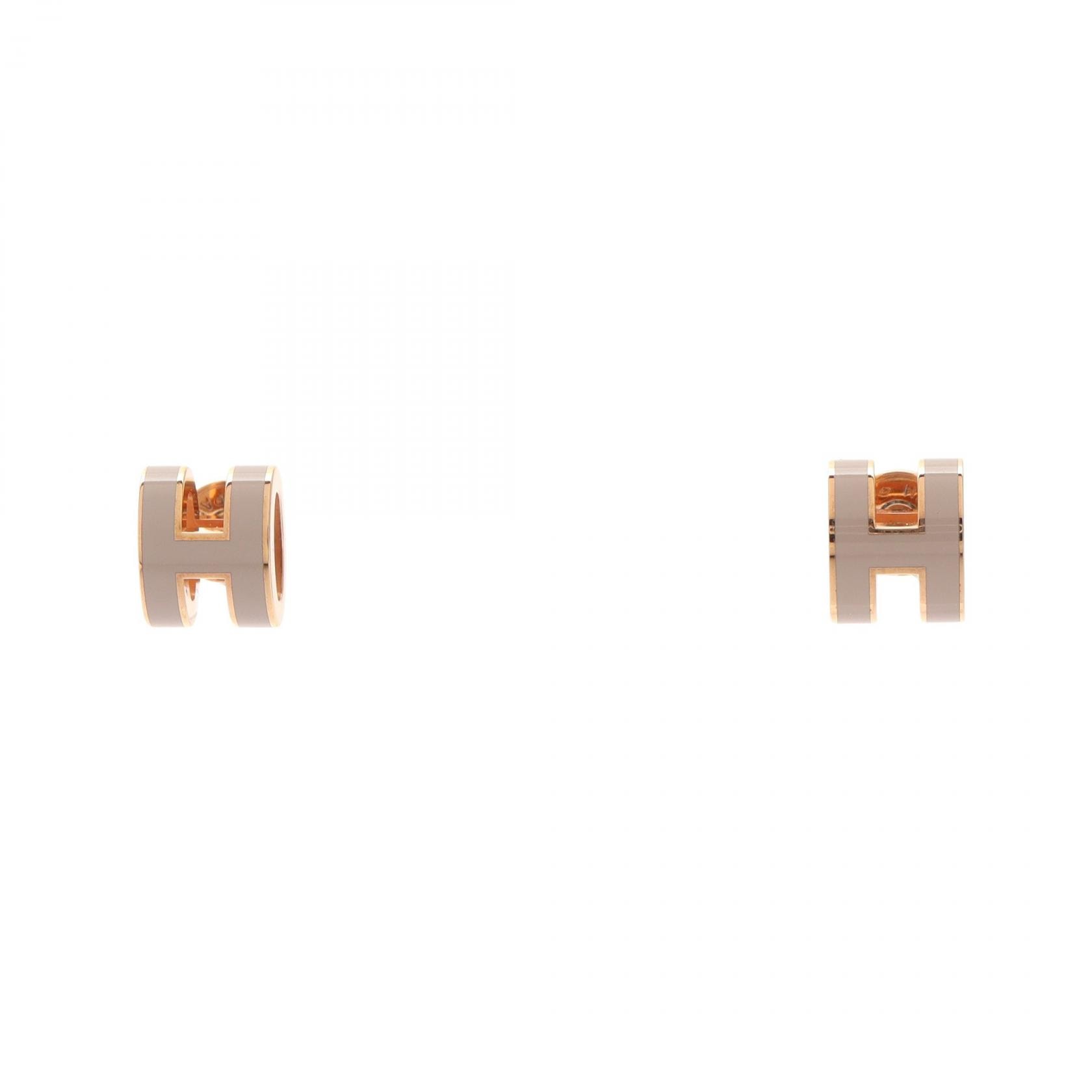 エルメス HERMES MINI POP H ミニポップアッシュ ピアス ジュエリー GP(ゴールドメッキ) ベージュ レディース ゴールド系 / ベージュ系 【中古】