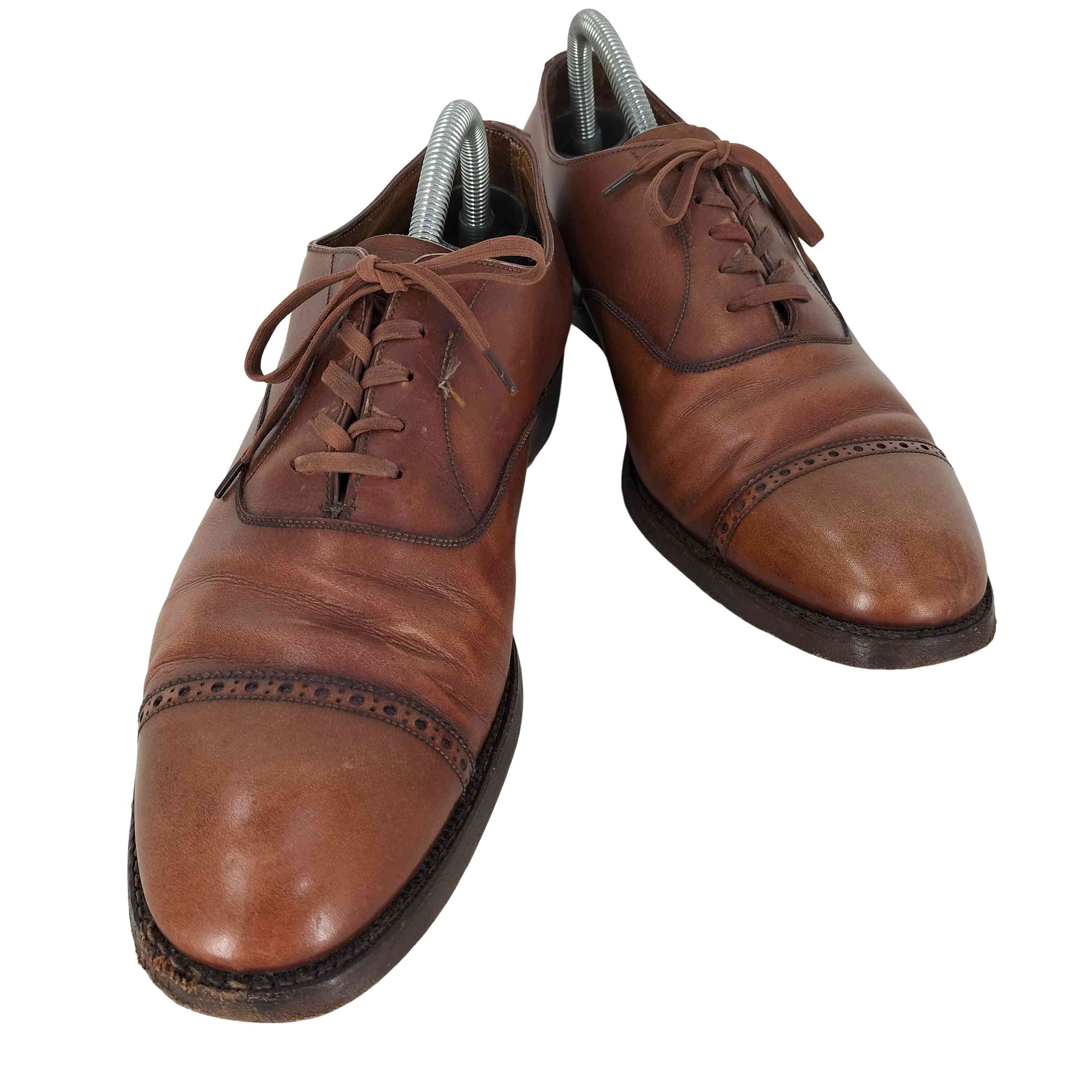 イングランド製 パンチドキャップトゥ 内羽根 レザーシューズ【1141954213630】